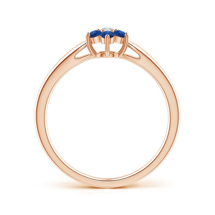 AAA - Blue Sapphire / 0.34 CT / 14 KT Rose Gold