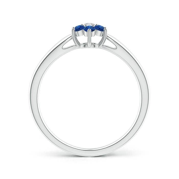 AAA - Blue Sapphire / 0.34 CT / 14 KT White Gold