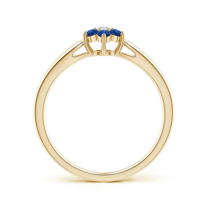 AAA - Blue Sapphire / 0.34 CT / 14 KT Yellow Gold