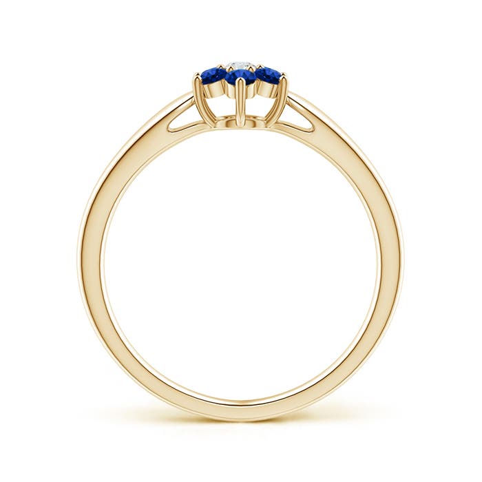 AAAA - Blue Sapphire / 0.34 CT / 14 KT Yellow Gold