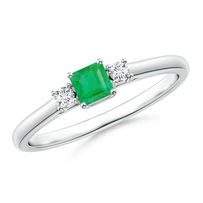 A - Emerald / 0.27 CT / 14 KT White Gold
