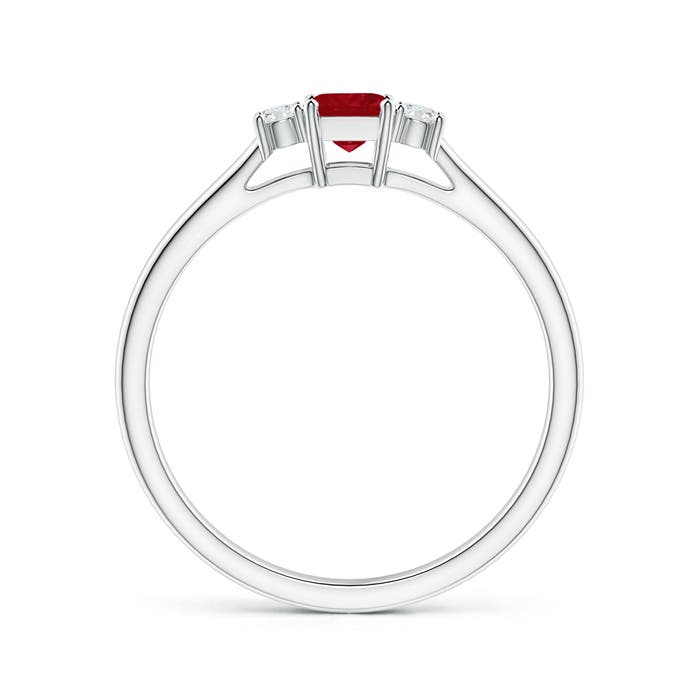 AA - Ruby / 0.42 CT / 14 KT White Gold