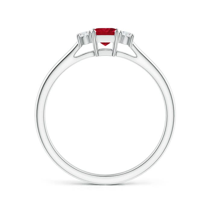 AAA - Ruby / 0.42 CT / 14 KT White Gold