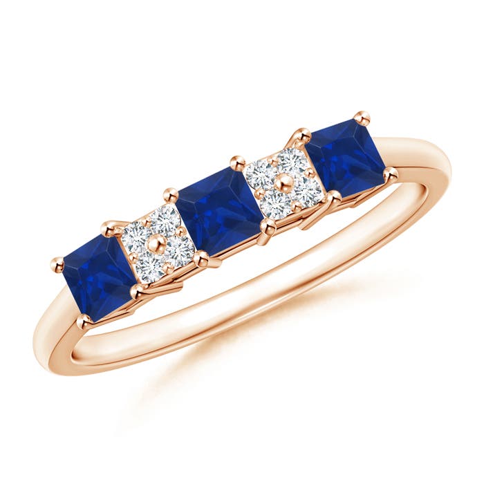 AAA - Blue Sapphire / 0.65 CT / 14 KT Rose Gold