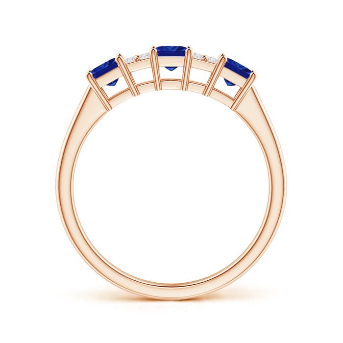 AAAA - Blue Sapphire / 0.65 CT / 14 KT Rose Gold