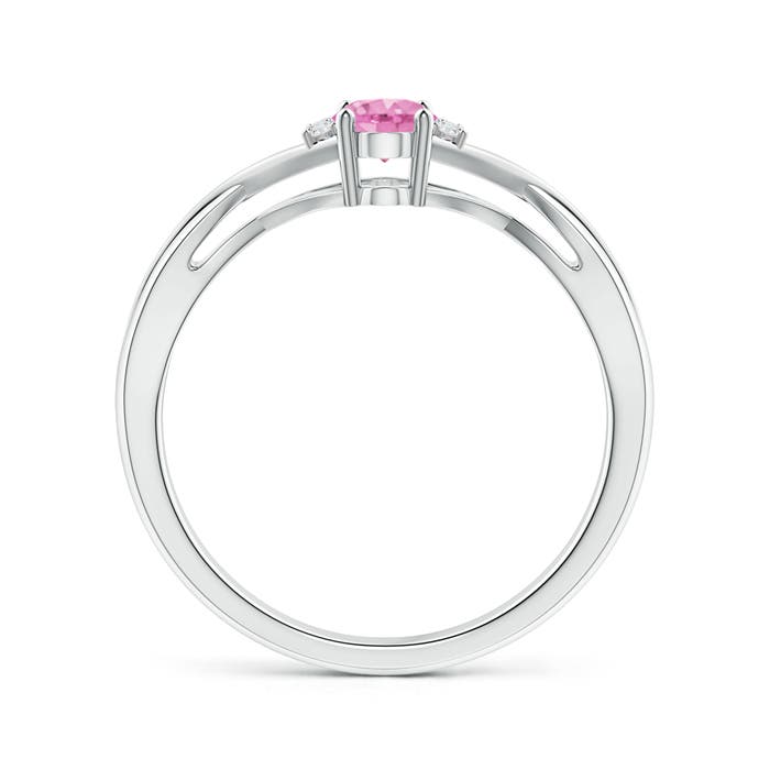 A - Pink Sapphire / 0.6 CT / 14 KT White Gold