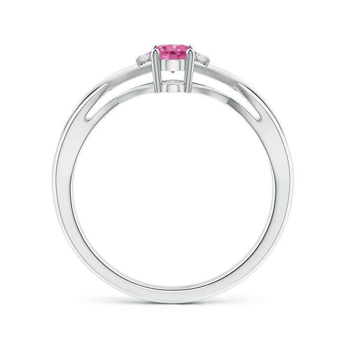 AAA - Pink Sapphire / 0.6 CT / 14 KT White Gold