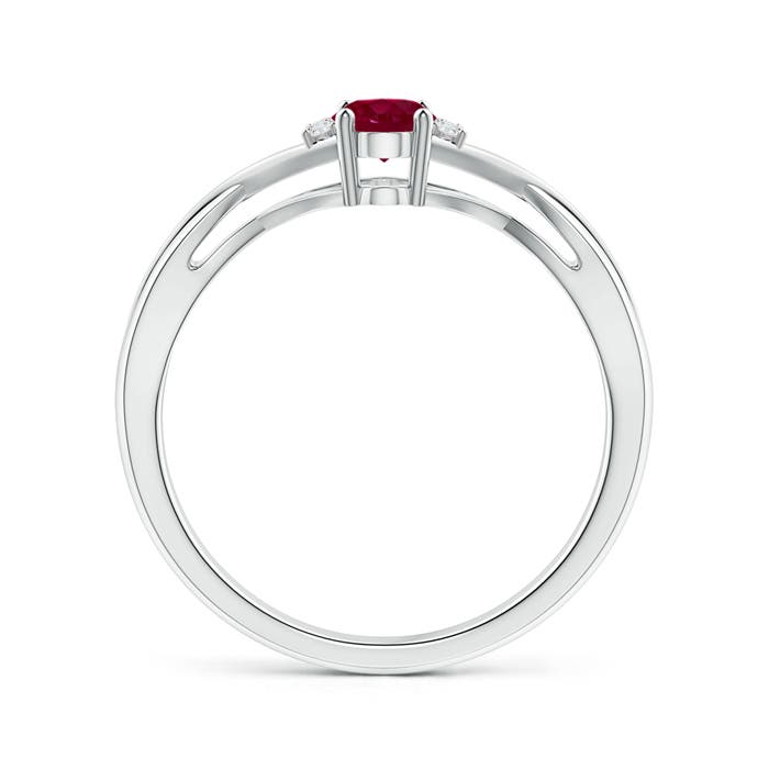 A - Ruby / 0.65 CT / 14 KT White Gold