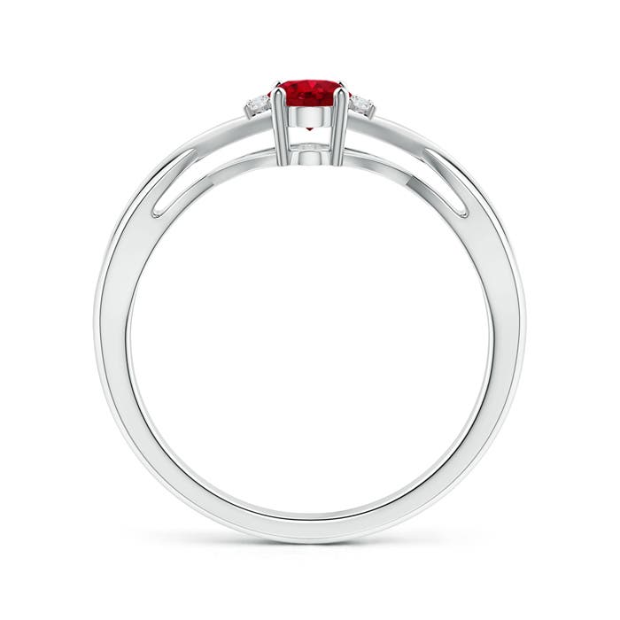 AAA - Ruby / 0.65 CT / 14 KT White Gold