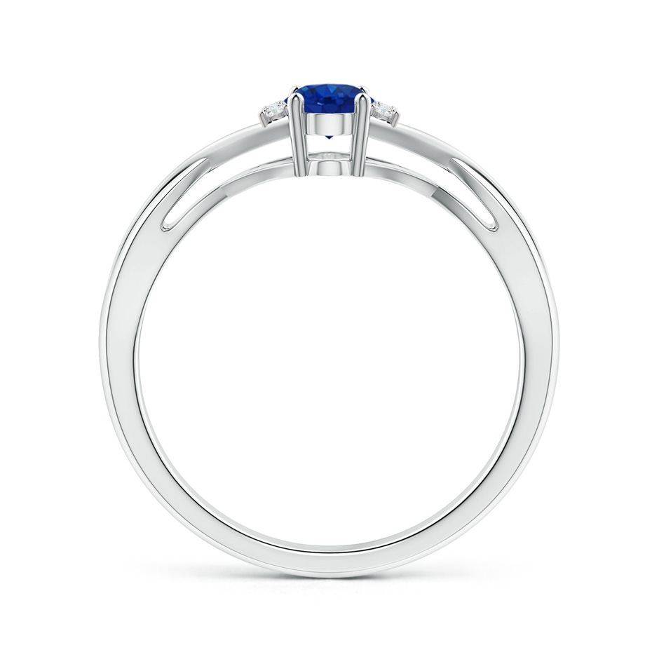 6x4mm AAA Oval Blue Sapphire Crossover Ring with Diamond Accents in White Gold side 199