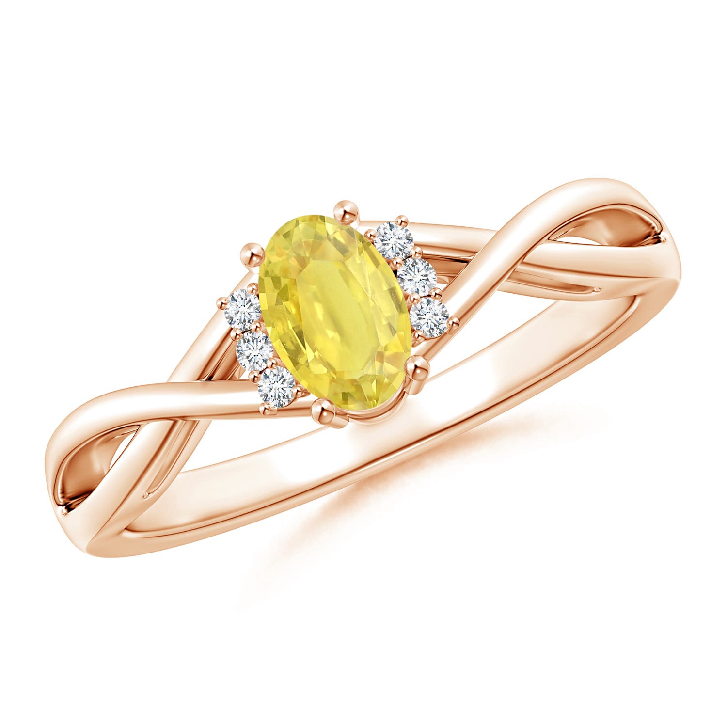 A - Yellow Sapphire / 0.71 CT / 14 KT Rose Gold