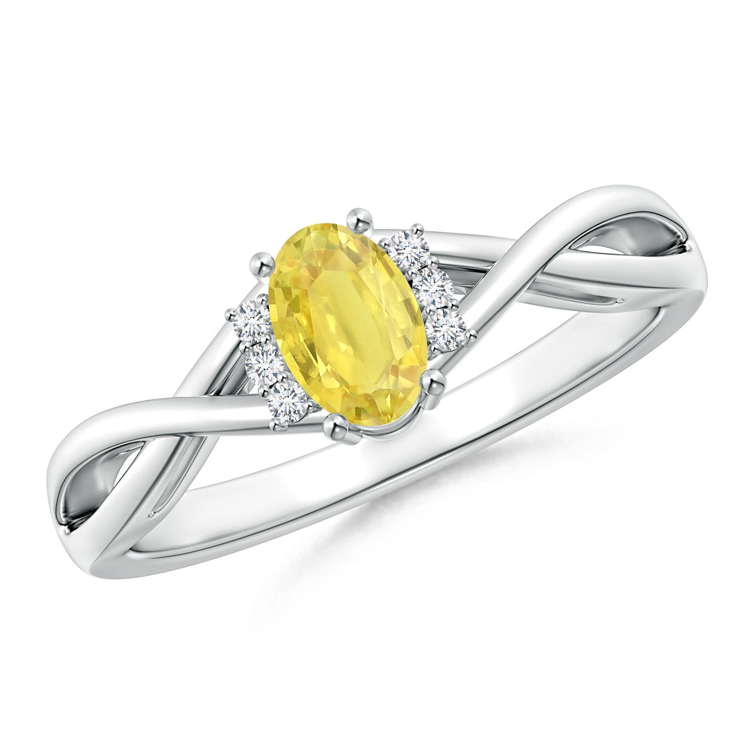 A - Yellow Sapphire / 0.71 CT / 14 KT White Gold