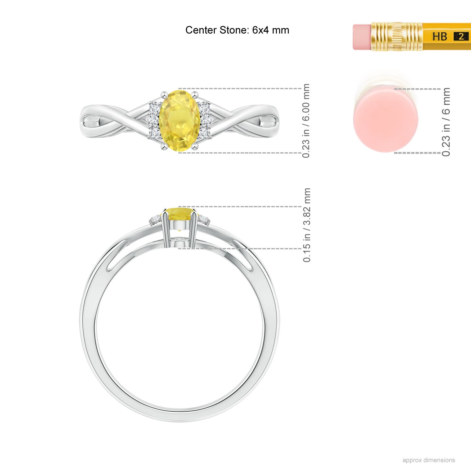 A - Yellow Sapphire / 0.71 CT / 14 KT White Gold