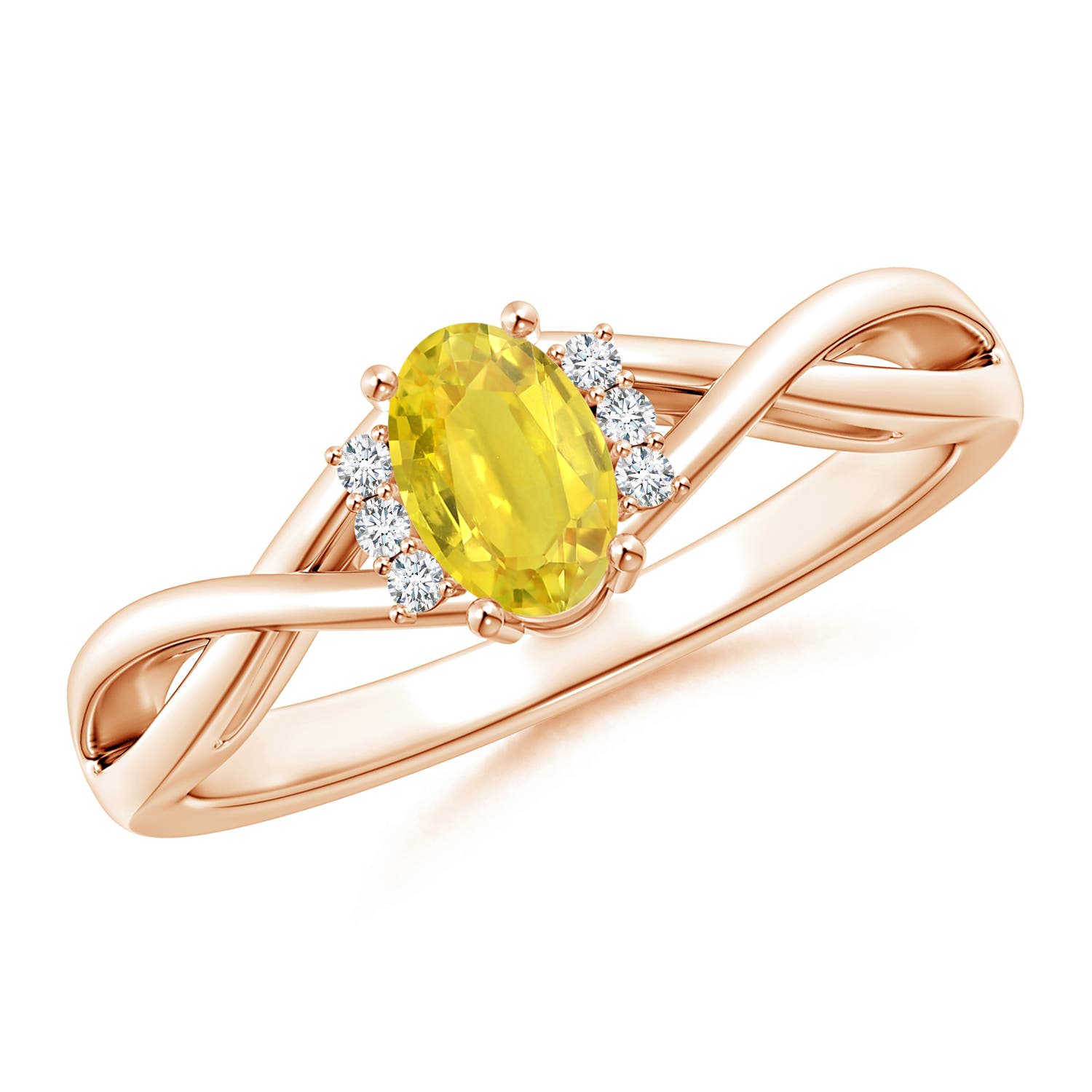 AA - Yellow Sapphire / 0.71 CT / 14 KT Rose Gold