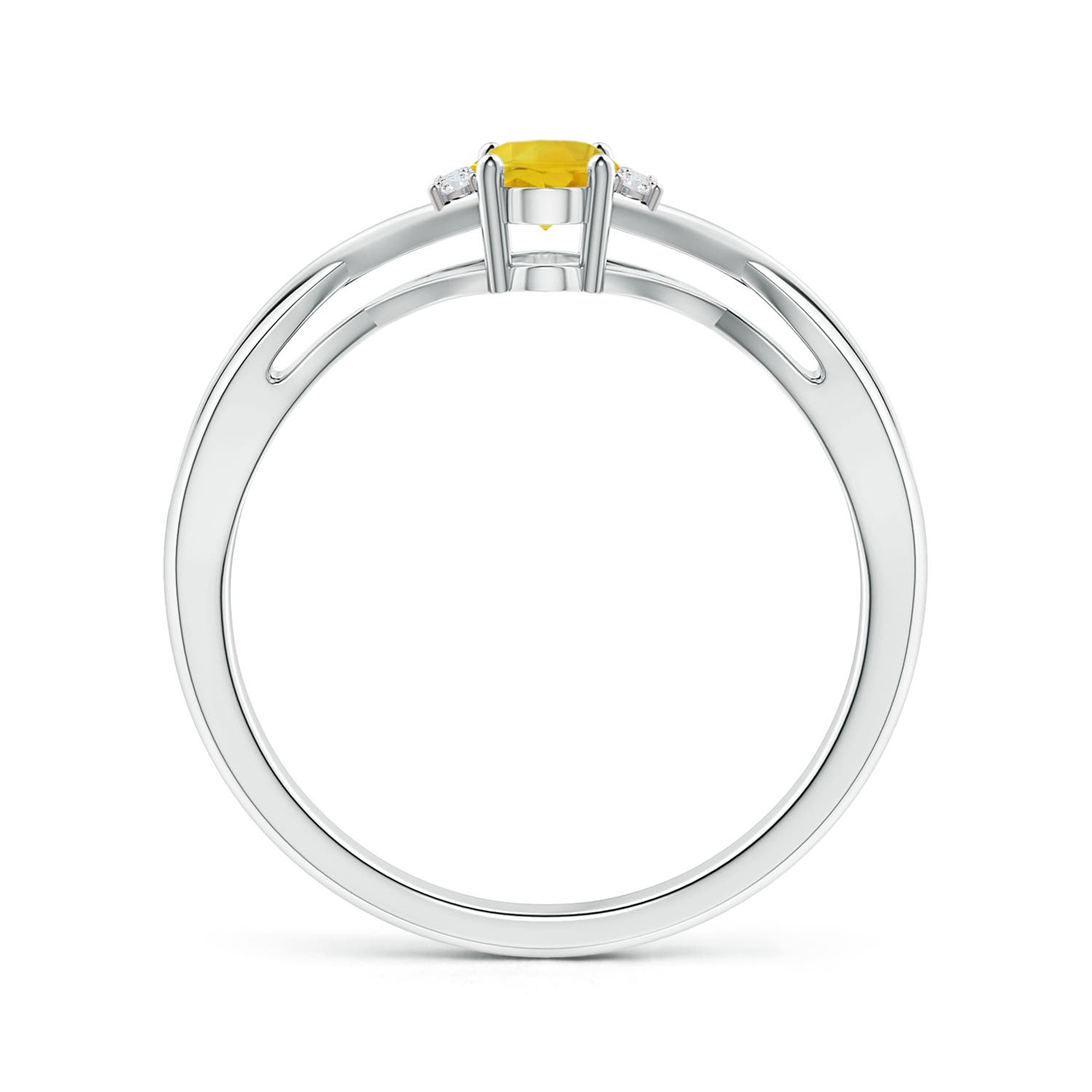 AAA - Yellow Sapphire / 0.71 CT / 14 KT White Gold