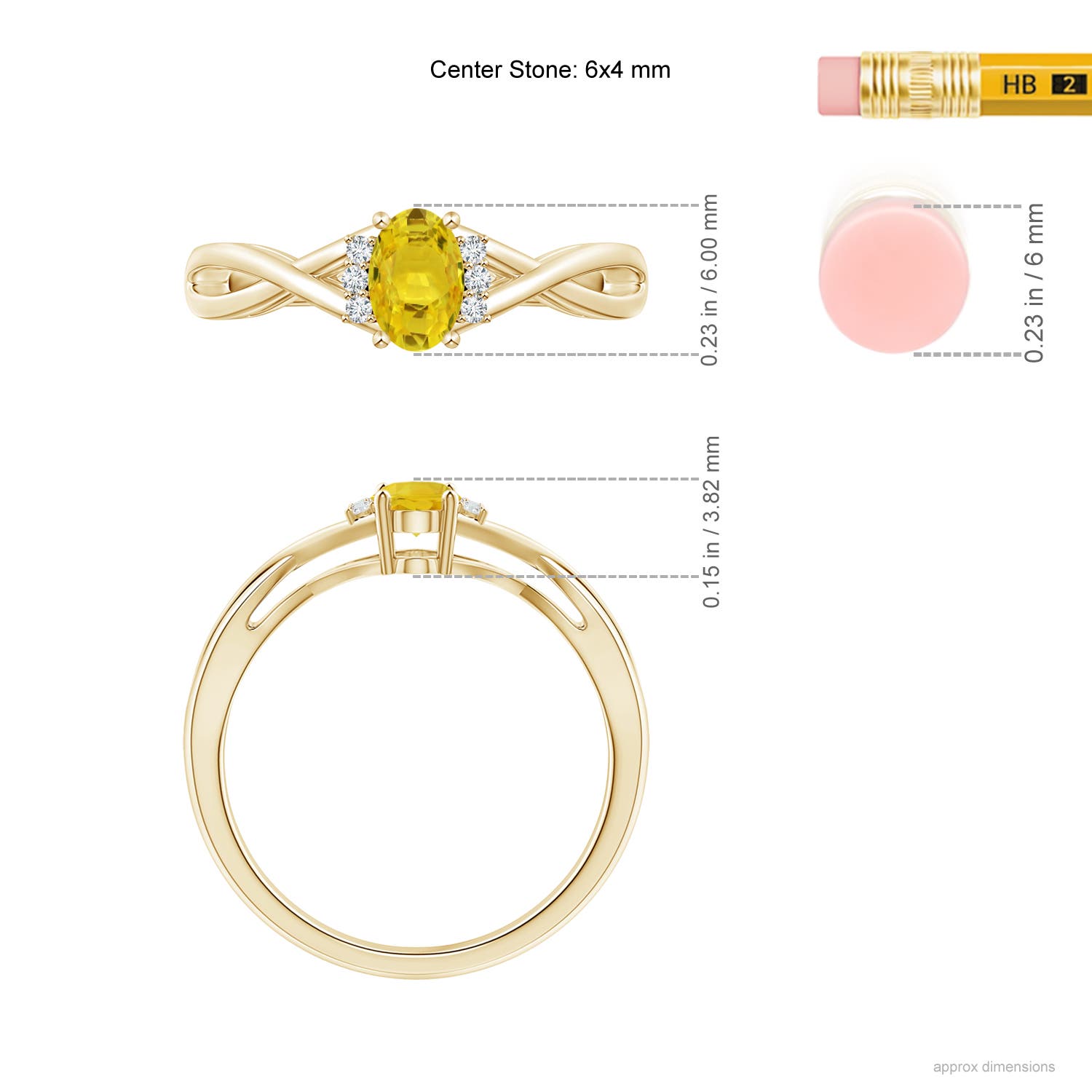 AAA - Yellow Sapphire / 0.71 CT / 14 KT Yellow Gold