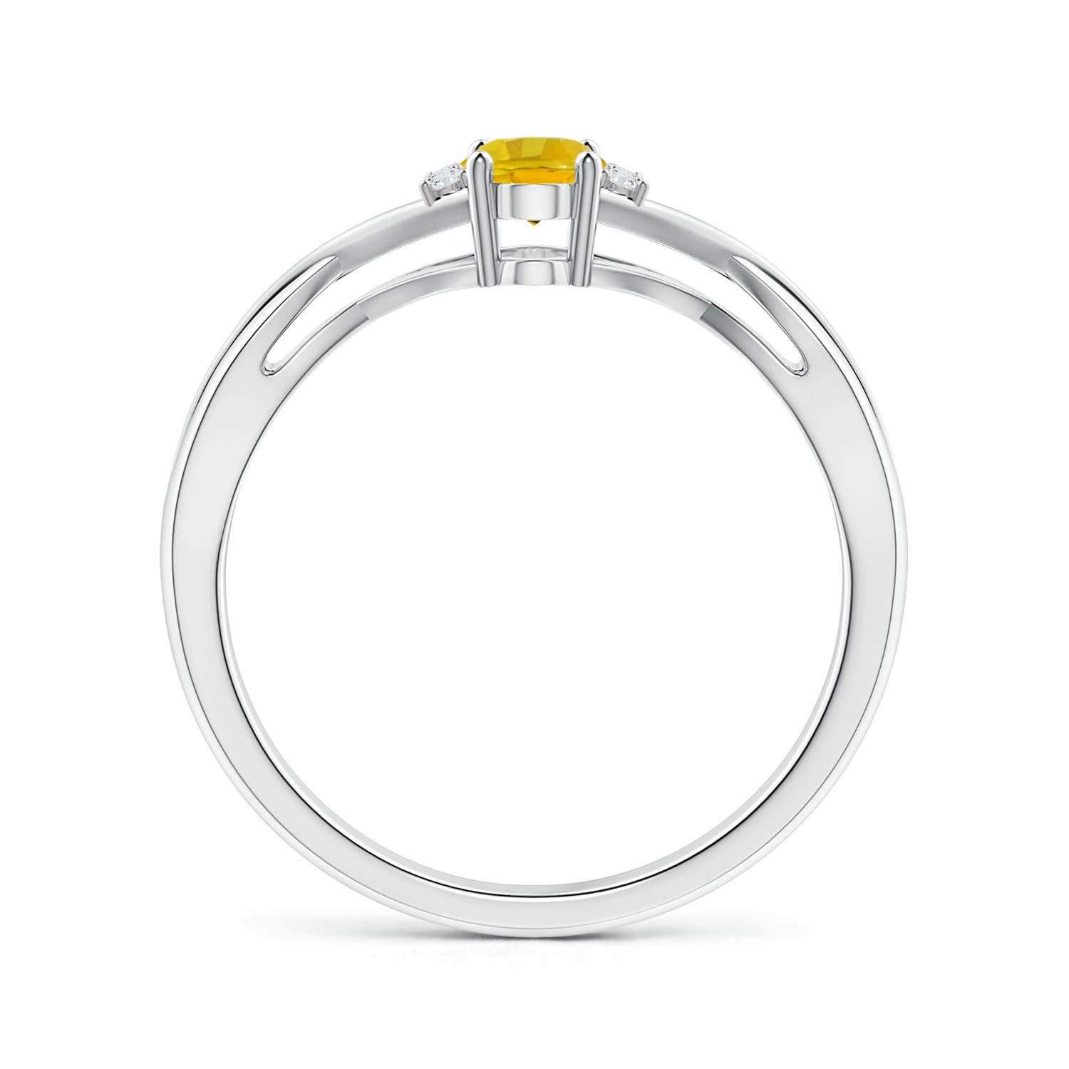 AAAA - Yellow Sapphire / 0.71 CT / 14 KT White Gold