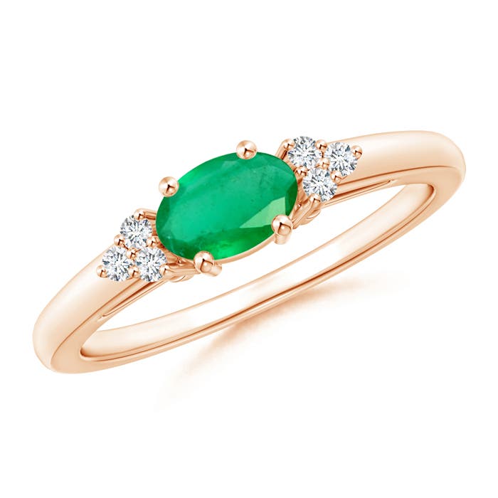 A - Emerald / 0.46 CT / 14 KT Rose Gold