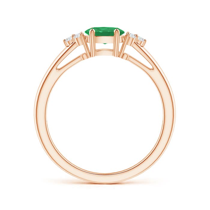 A - Emerald / 0.46 CT / 14 KT Rose Gold