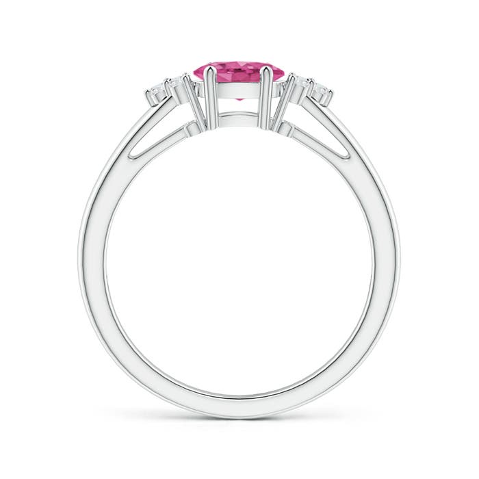 AAAA - Pink Sapphire / 0.61 CT / 14 KT White Gold