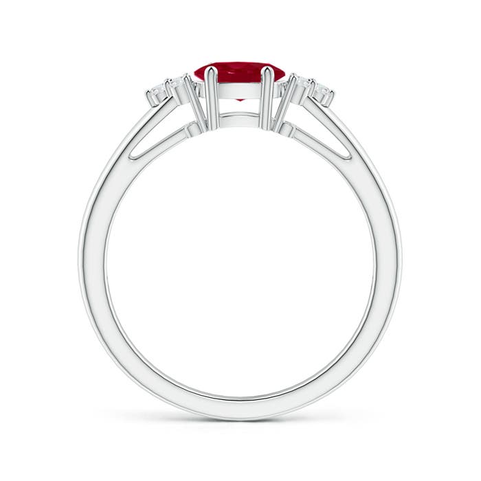 AA - Ruby / 0.66 CT / 14 KT White Gold