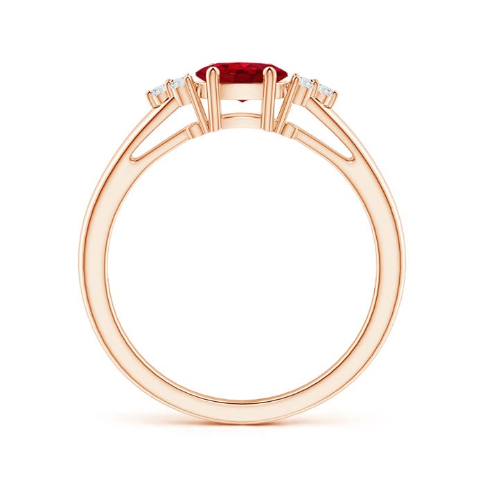 AAA - Ruby / 0.66 CT / 14 KT Rose Gold