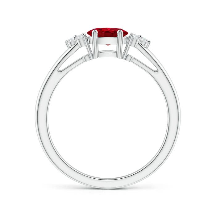 AAA - Ruby / 0.66 CT / 14 KT White Gold