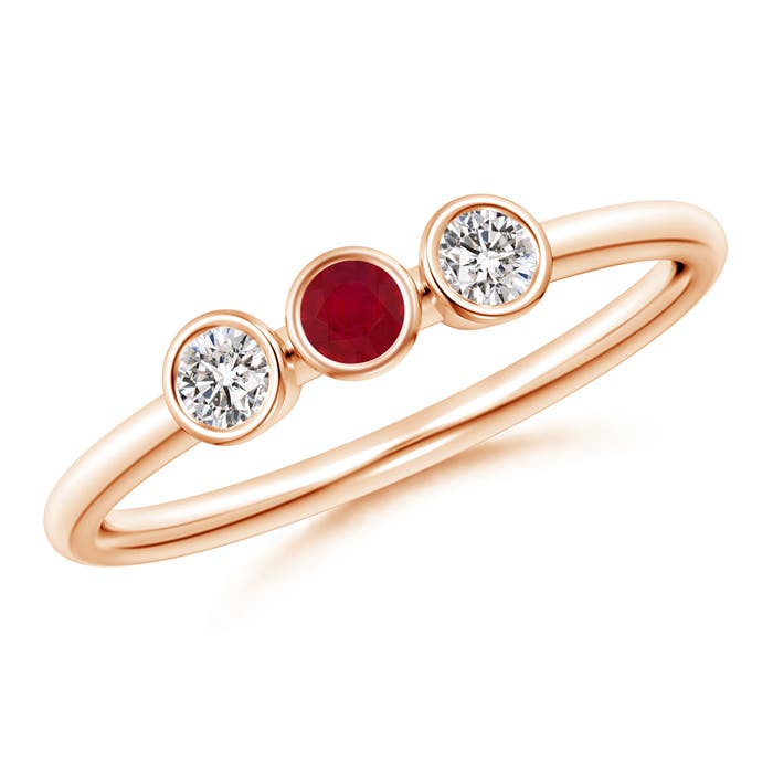 AA - Ruby / 0.36 CT / 14 KT Rose Gold