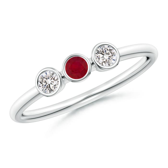 AA - Ruby / 0.36 CT / 14 KT White Gold