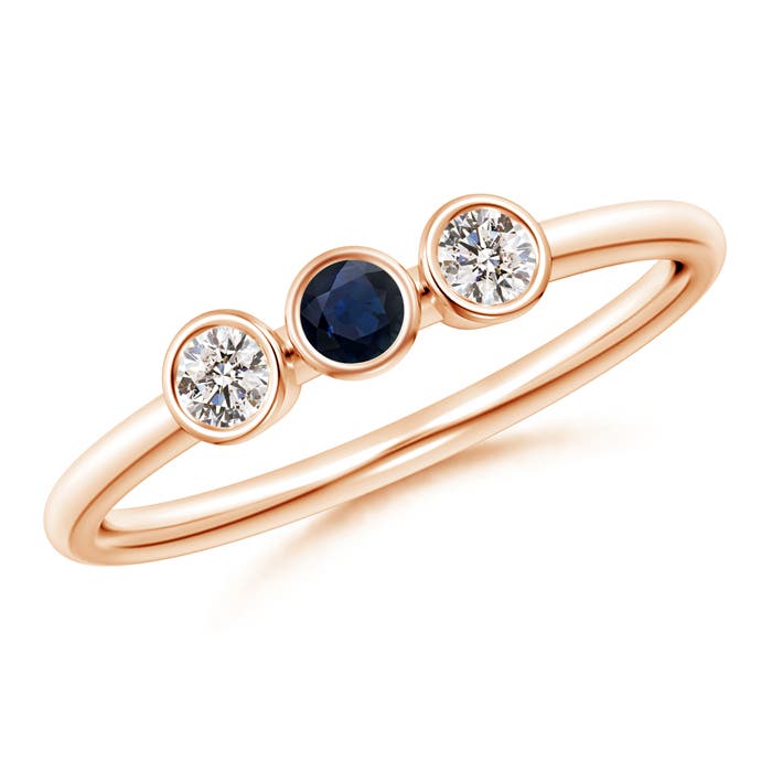 A - Blue Sapphire / 0.35 CT / 14 KT Rose Gold