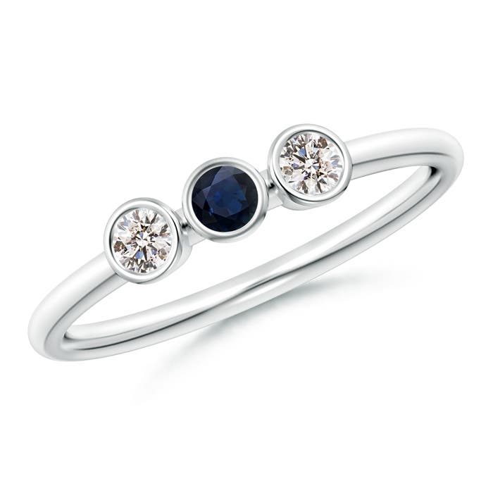 A - Blue Sapphire / 0.35 CT / 14 KT White Gold