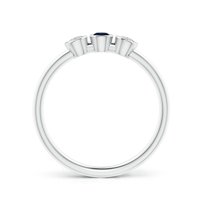 3mm A Classic Bezel-Set Sapphire and Diamond Three Stone Ring in White Gold product image