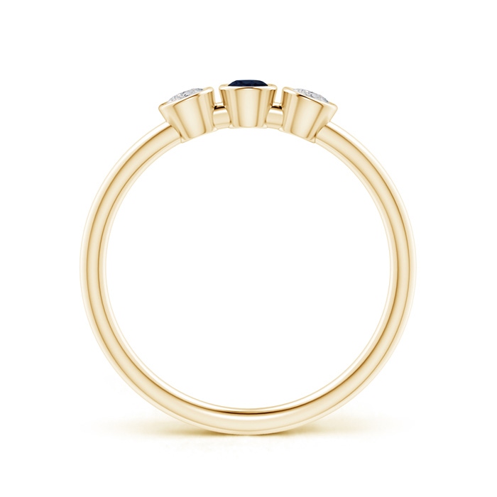 3mm A Classic Bezel-Set Sapphire and Diamond Three Stone Ring in Yellow Gold product image