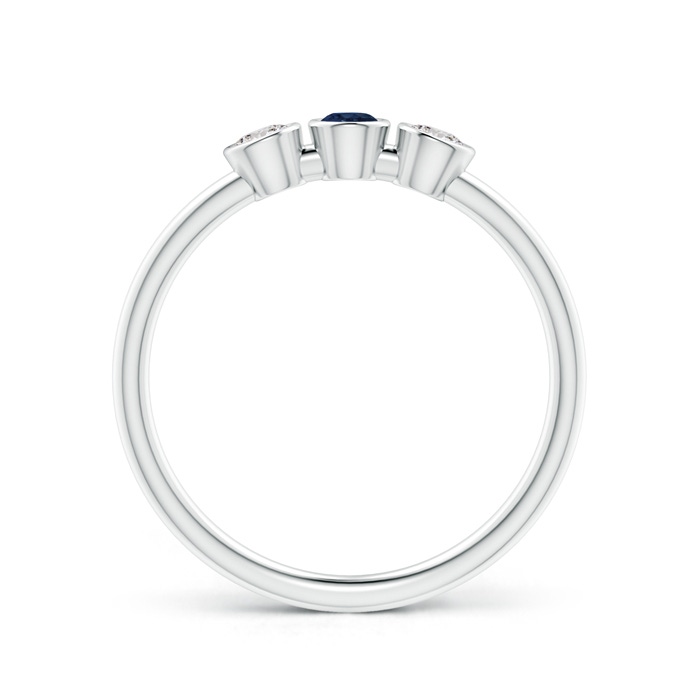 3mm AA Classic Bezel-Set Sapphire and Diamond Three Stone Ring in P950 Platinum product image