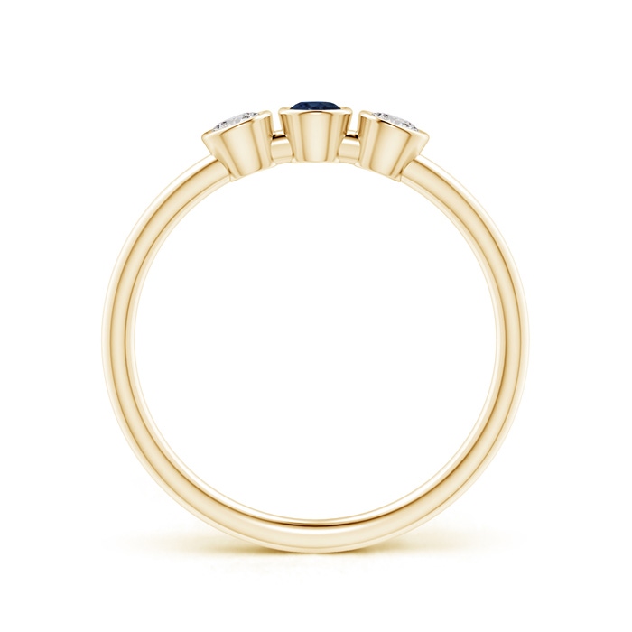 3mm AA Classic Bezel-Set Sapphire and Diamond Three Stone Ring in Yellow Gold product image