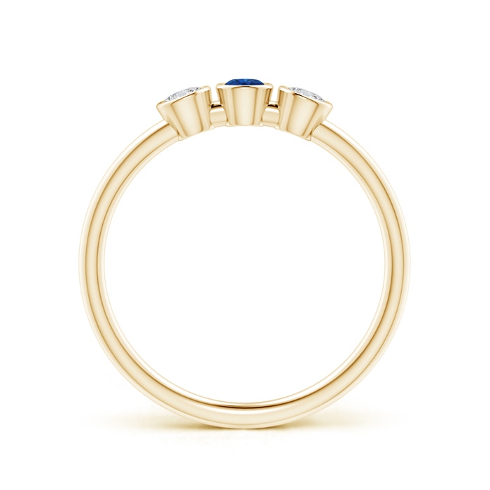 3mm AAA Classic Bezel-Set Sapphire and Diamond Three Stone Ring in Yellow Gold product image