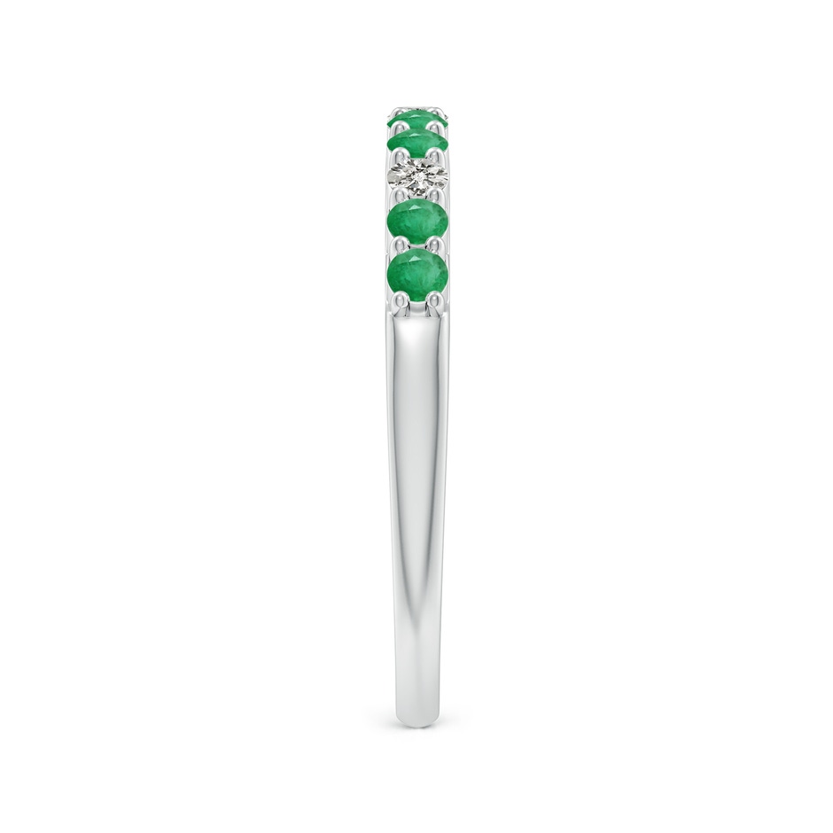 2mm A Round Emerald and Diamond Half Eternity Wedding Ring in P950 Platinum side-2