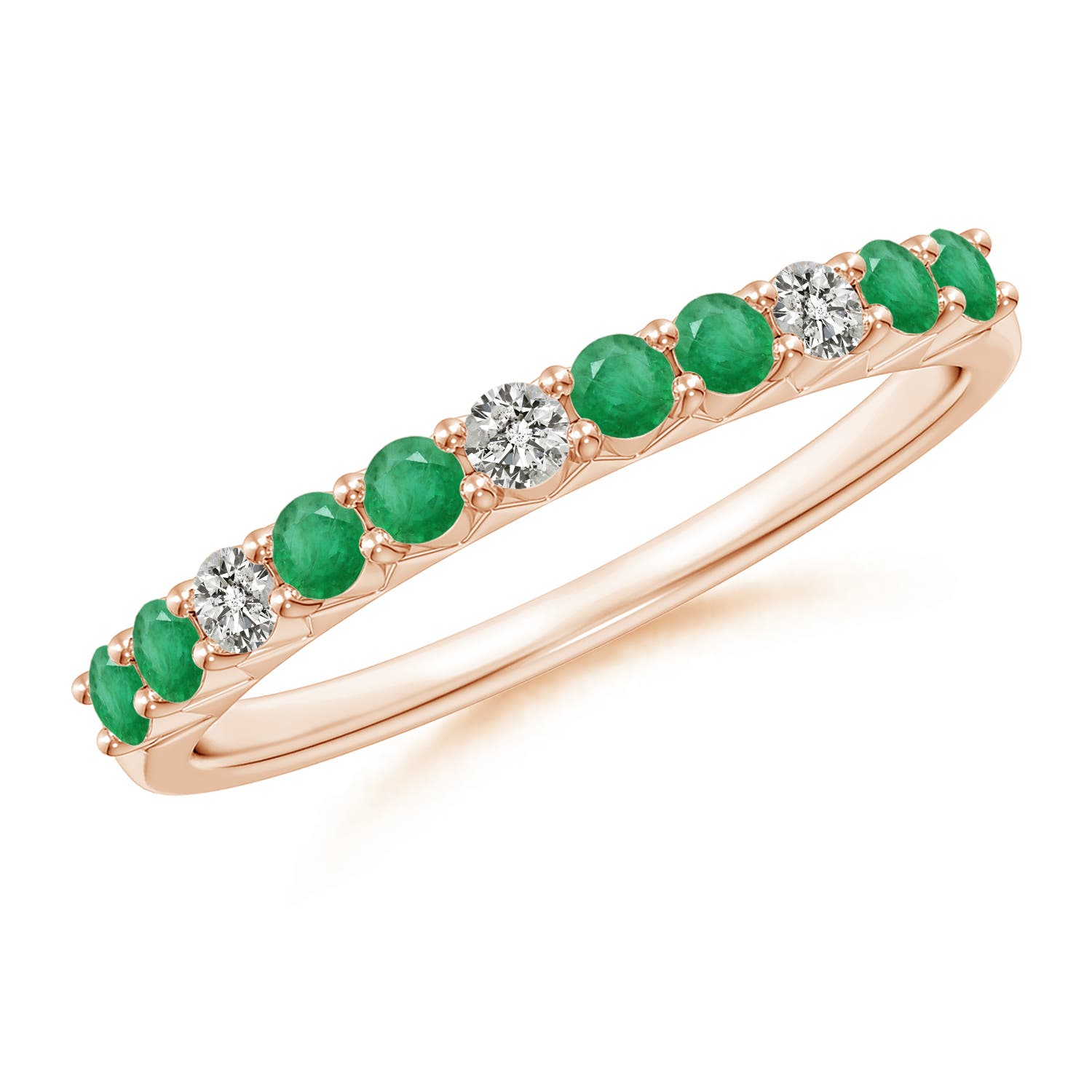 A - Emerald / 0.47 CT / 14 KT Rose Gold