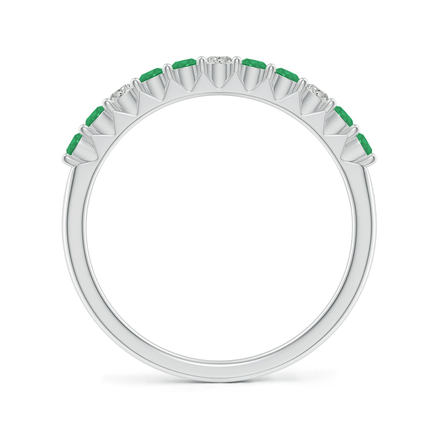 A - Emerald / 0.47 CT / 14 KT White Gold