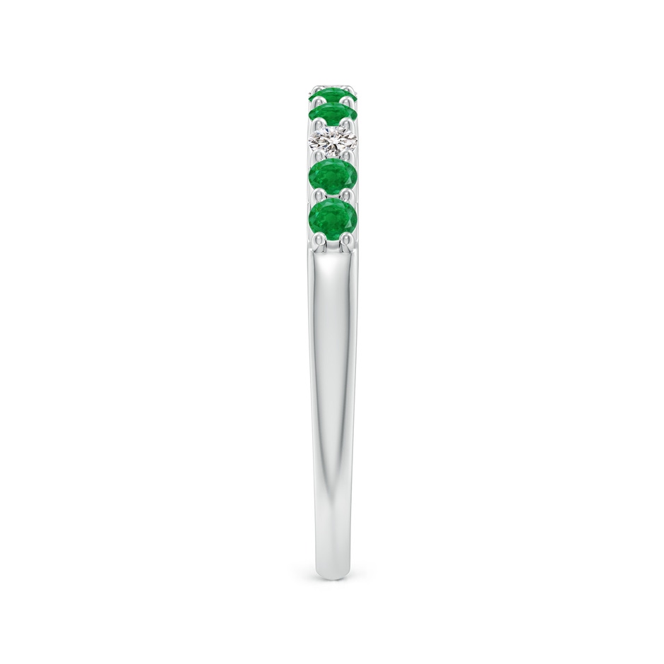 2mm AA Round Emerald and Diamond Half Eternity Wedding Ring in P950 Platinum side-2