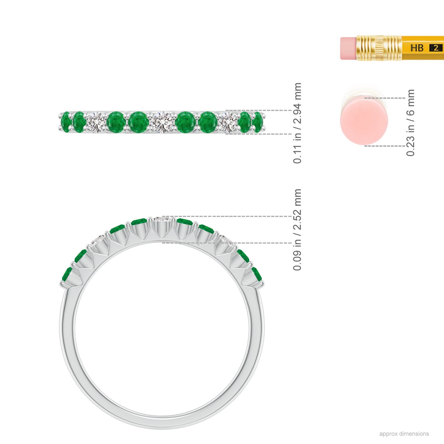 AA - Emerald / 0.47 CT / 14 KT White Gold