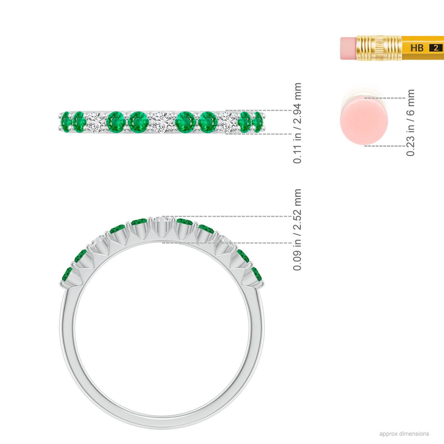 AAA - Emerald / 0.47 CT / 14 KT White Gold