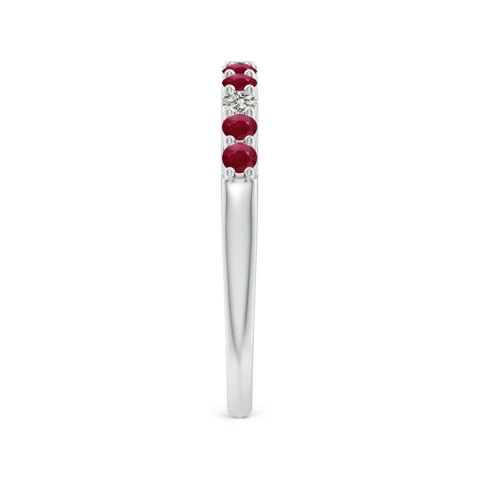 2mm A Round Ruby and Diamond Half Eternity Wedding Ring in P950 Platinum side-2