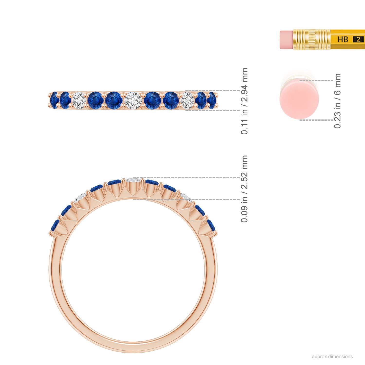 AAA - Blue Sapphire / 0.51 CT / 14 KT Rose Gold