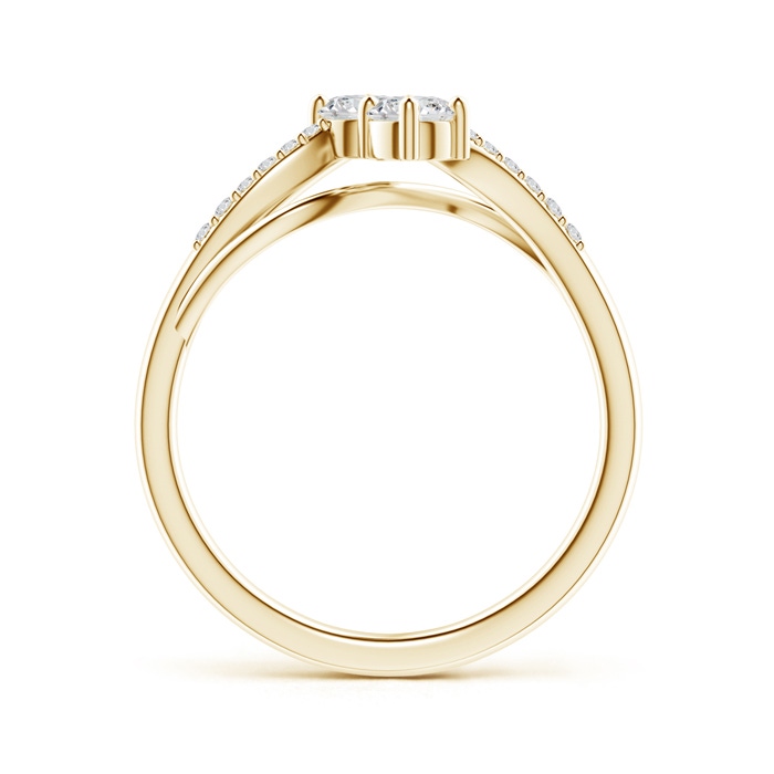 3.7mm HSI2 Classic Two Stone Diamond Bypass Split Shank Ring in Yellow Gold product image