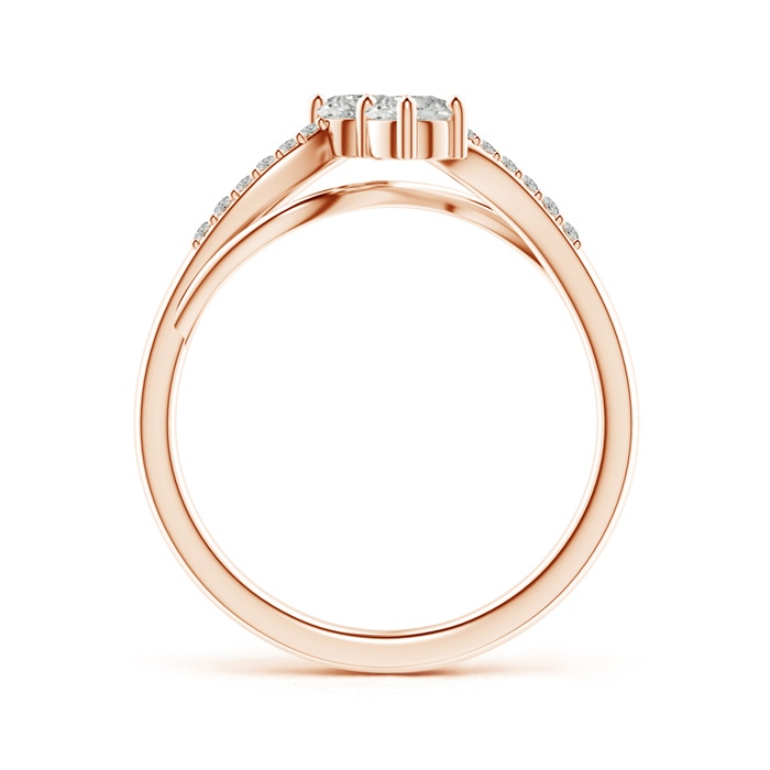 3.7mm KI3 Classic Two Stone Diamond Bypass Split Shank Ring in Rose Gold product image
