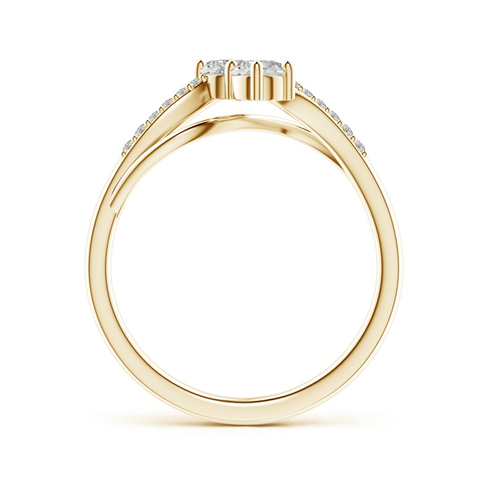 3.7mm KI3 Classic Two Stone Diamond Bypass Split Shank Ring in Yellow Gold product image