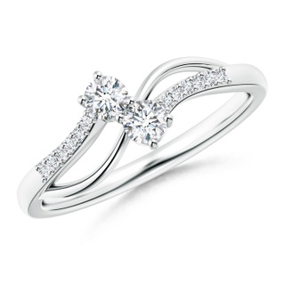 3mm GVS2 Classic Two Stone Diamond Bypass Split Shank Ring in P950 Platinum