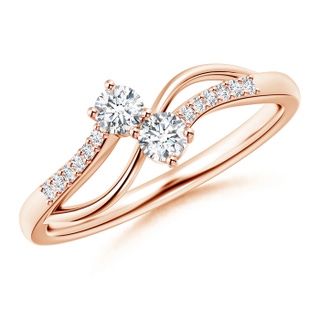 3mm GVS2 Classic Two Stone Diamond Bypass Split Shank Ring in Rose Gold
