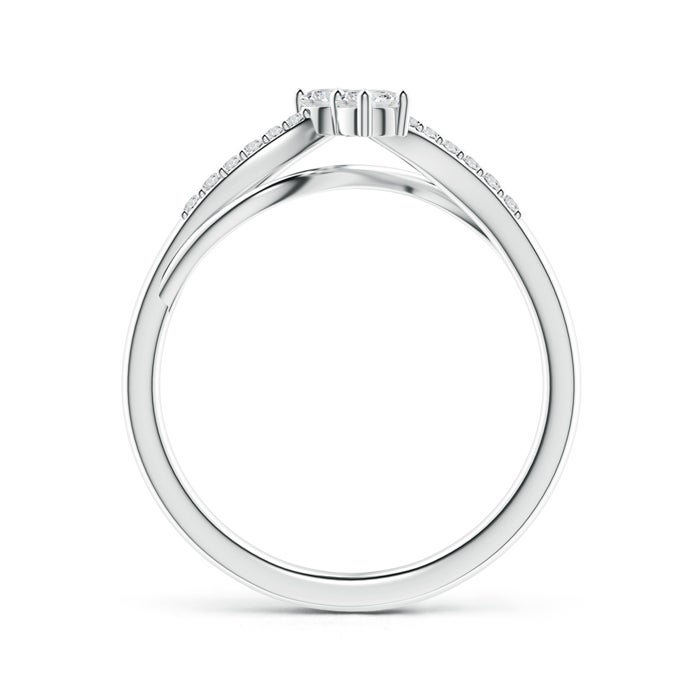 3mm HSI2 Classic Two Stone Diamond Bypass Split Shank Ring in White Gold - side 1